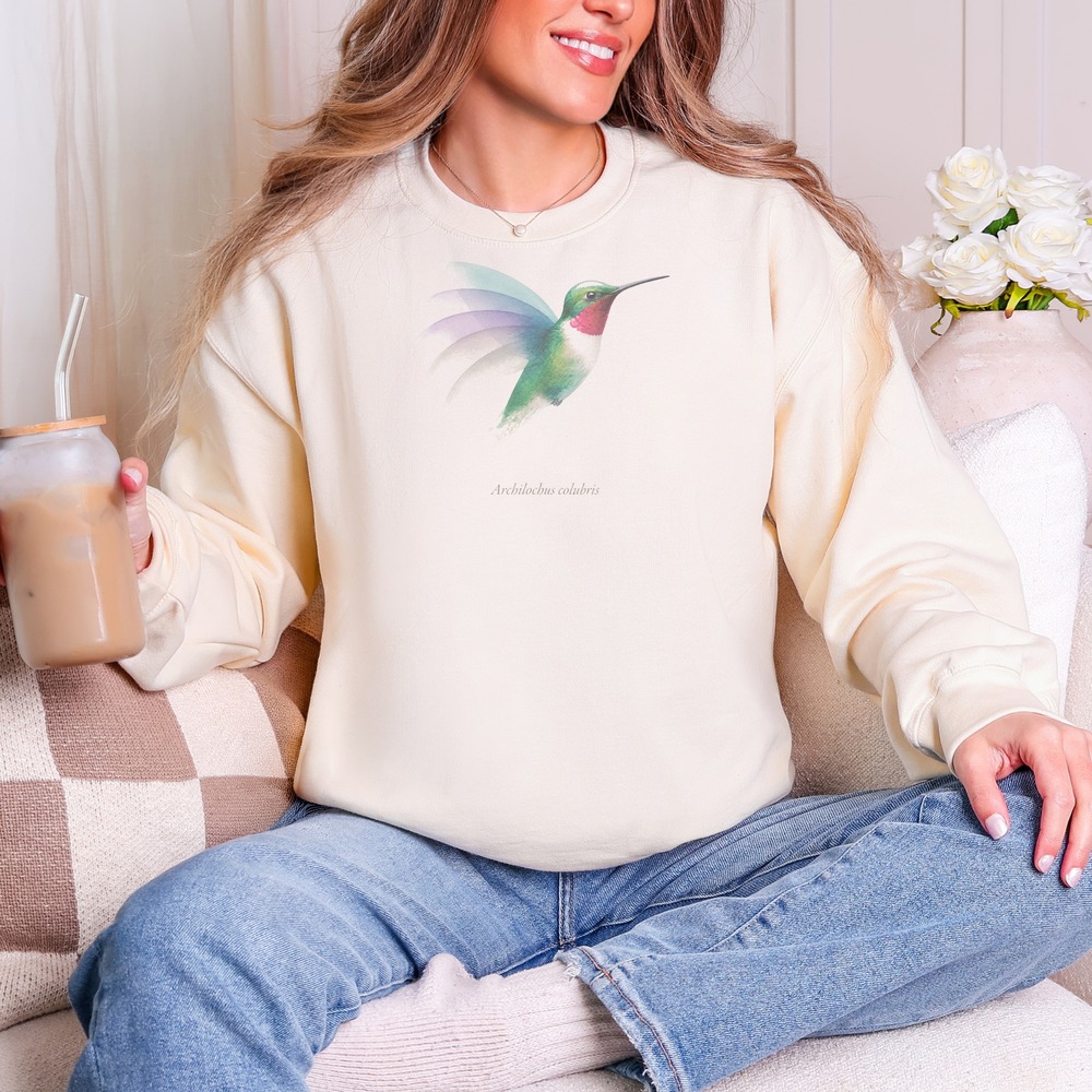 Archilochus Colubris Hovering in Pure Motion Sweatshirt